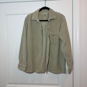 L.L. Bean Womens Sage Green Corduroy Shirt Jacket 100% Cotton Size M